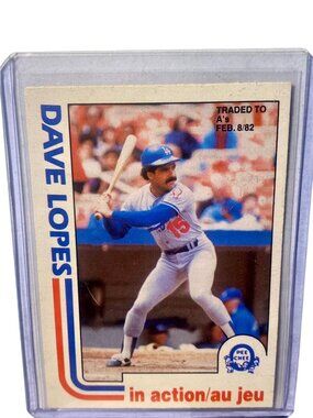 Dave Lopes 1982 O-Pee-Chee Baseball Card #85 In Action Traded To As February 8